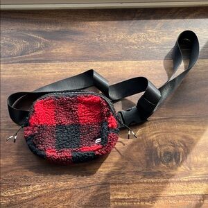 Fabletics Red and Black Crossbody Bag